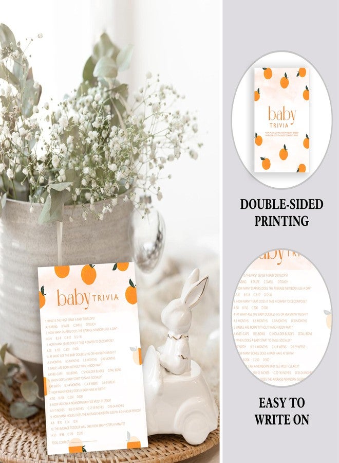 ISOVF Orange Theme Baby Shower Games with 1 Answer Card- Baby Gender Reveal Party Games - A Little Cutie is on The Way Gender Neutral Party and Supplies-(K04 - Image 3